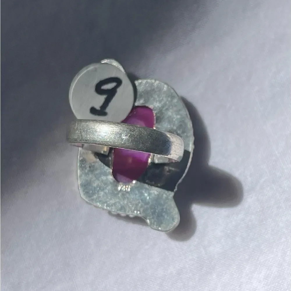 Pink Solar Quartz Sterling Silver Plated Ring